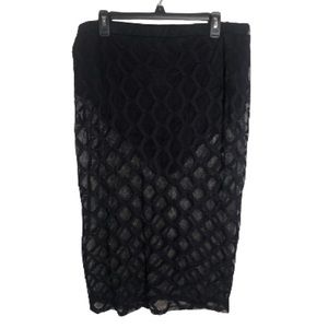 NWT Auditions Black Lace Skirt W/ Attached Bikini Bottoms 3XL